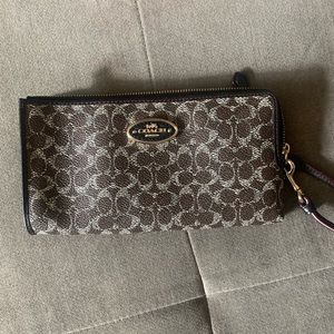 Coach signature logo wristlet